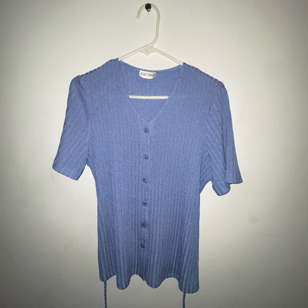BELTED BUTTON UP BLOUSE